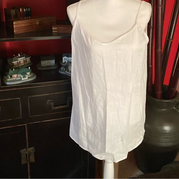 Linen & Cotton White spaghetti strap cami size L NWOT - Picture 6 of 6